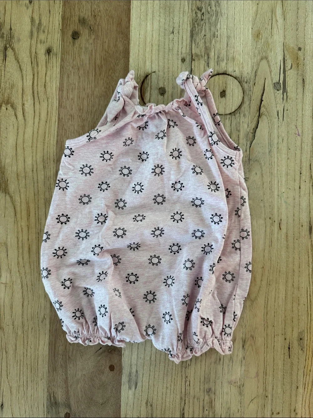 Light Pink Sun-Print Baby Romper